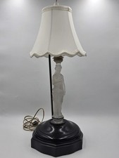Ultra Rare French Baccarat Frosted & Clear Glass Classical Maiden Table Lamp. picture