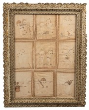 Antique Framed Presentation of Nine Rose O'Neill Kewpie Cigar Tobacco Felts picture