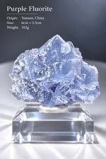Natural Purple Fluorite Crystal Yunnan China Geometric Mineral Specimen 102g picture
