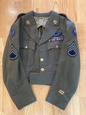 WWII 8th AAF Ike Jacket Bullion Patches Blue Backed Wings Rare Army Air Force picture