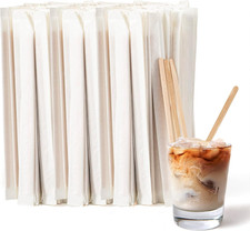 1000 Pcs Coffee Stirrers 5.5 Inch Wood Coffee Stir Sticks Individually Wrapped picture