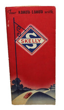 Vintage 1939 SKELLY Oil Co. Map North Dakota - South Dakota Highway Road Map picture