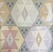 Vintage 80s Bloomcraft Cotton Fabric Interior Pastel Print  2 Yards 54 x 74 picture