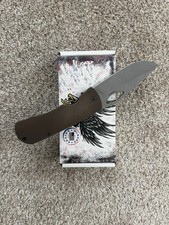 McNees Dixon MagnaCut Frame Lock Knife Stonewash Blade Bronze Titanium Handle picture