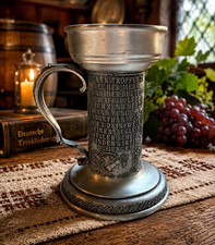 Vintage Frieling Zinn 95% Pewter Die Lindenwirtin German Goblet Chalice picture