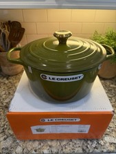 NEW Le Creuset Signature Cast Iron Deep Round Dutch Oven 6.5 qt *Olive *RETIRED picture