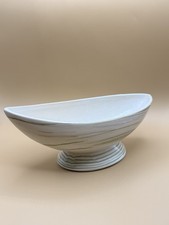 McCoy Harmony Line Pedestal Boat Planter, 9.25 in Green Swirl Stripe. picture