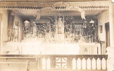 J68/ Collegeville Indiana RPPC Postcard c1910 Interior Church Altar 367 picture