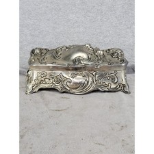 Vintage Godinger Silver Art Co Rose Floral Jewelry Box Trinket Chest 7