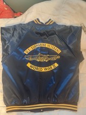 VTG Hartwell Satin USS Queenfish Submarine WW2 Veterans Bomber Jacket ~ 2XL NOS picture