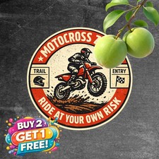 Motocross Dirt Racing Motorcycle Extreme Sport Round Metal Sign 8x8 picture