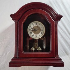 Vtg Windsor Anniversary Clock- Westminster Chime Rotating Pendulum Mantel Clock picture