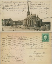 Postcard Pilsen Plzeň Square of the Republic 1928 picture