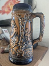 Gerz Germany Beer Stein Relief Design Collectible Breweriana Stein picture