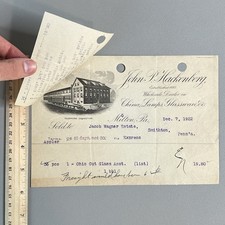 Vtg 1922 Billhead Invoice John P Hackenberg Milton PA Ohio Cut Glass Assortment picture