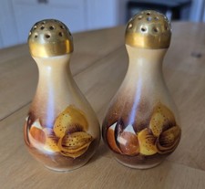 Antique Porcelain Teardrop Salt Pepper Shakers Hand Painted Almonds Chestnuts  picture