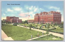 Vintage 1951 Boys Town Nebraska Father Flanagan's Home Linen Postcard picture