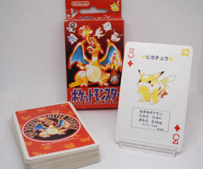 Vintage 1996 Nintendo Pokémon Red Charizard Playing Cards Complete Deck Japan picture