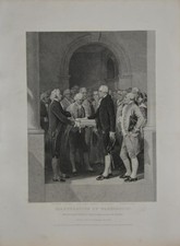 Antique Engraving Art Washington's Inauguration American History Original 1857 picture