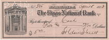 Maj Gen St Clair Streett Signed 1923 Bank Check, Alaska Flight Leader picture