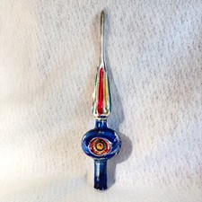 Vtg Mercury Glass Triple Indent Polish Christmas Tree Topper -11.25” -Mica Trees picture
