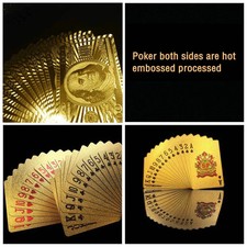 2 Decks Luxury 24K Gold Foil Poker Playing Cards Waterpoof Plastic Set Gift picture