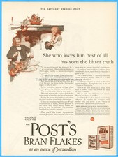 1925 Post's Bran Flakes Postum Cereal Co Battle Creek MI She Who Loves Him Ad picture
