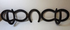 WESTERN Cowboy COAT Hat Rack Wall Mounted 2 Forged Cast Iron HORSEShoe Hooks picture