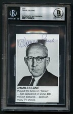 Charles Lane d2007 signed autograph 3x5 cut American Character Actor BAS Slabbed picture