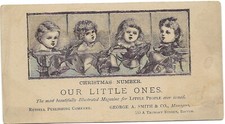 1870's-80's Our Little Ones Illustrated Magazine Cute Girls Trade Card picture