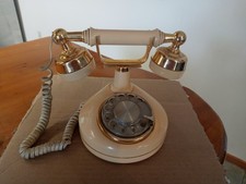 Vtg Western Electric Phone Rotary Dial French Style Desk Cream Gold Untested picture