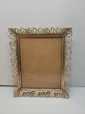 VTG Ornate Cream Enamel And Brass 12