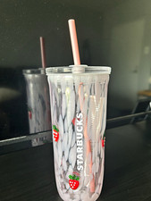 Viral Starbucks Pink Strawberry Glass Tumbler (sold out in stores) picture