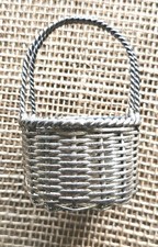 Minature Silverplated Woven Round Wire Backet 3
