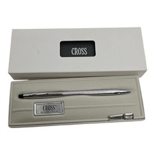 Cross Ballpoint Pen 3502 Lustrous Chrome Vintage With Box Ink Stuck picture