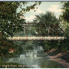 c1910s Ida Grove, IA Maple River Truss Bridge Postcard WW Williams Iowa picture