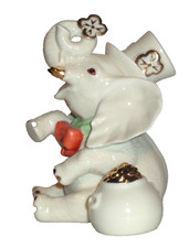 Lenox Lucky Little Elephant Pot of Gold Porcelain Figurine          (W2) picture