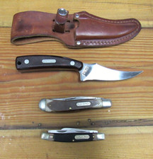 3 SCHRADE USA 152, 94ot 440t KNIFE SET 152 COMES WITH SHEATH 94 IS PRETTY ROUGH picture