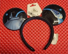 Disney Parks Tomorrowland 2026 Ears Headband Black And Blue New With Tags picture