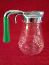 VTG Federal Tool Corp Lidded Glass Syrup Dispenser USA Green Bakelite Handle 5
