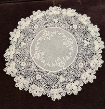 12 Vintage Handmade Irish Crochet Placemats Doilies B377 picture