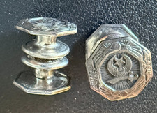 Sterling BOUMI Shriners Cuff Links Old Snap Style 1920s-30s Fraternal Jewelry picture