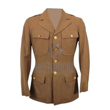 1940 3rd Command coat officer doeskin US Army Overcoat, Military Men Beige wool picture