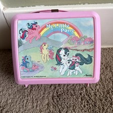 Vintage 1986 My Little Pony Pink Aladdin Plastic Lunchbox w/ Rare Thermos  picture