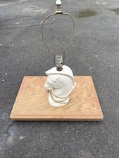 Antique GONDER USA Vintage MCM Horse STALLION Head Glazed Ceramic Table Lamp picture