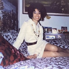 1970s Beautiful Sexy African American Woman in Bed Leggy Original Photo P16v1 picture