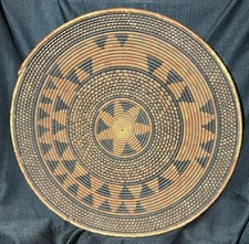 Old African Tribal Art Indigenous Vintage Hand Woven Coil Basket 18