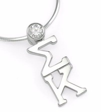 Sigma Kappa sterling silver lavaliere pendant with clear cz crystal picture