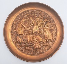 Antique Copper Handmade Hand Embossed Etched Plate 8