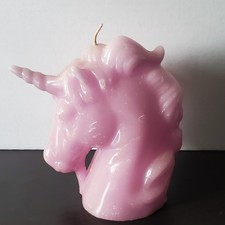 Vintage Pink Unicorn Head Candle - Approximately 6.5'' Tall picture